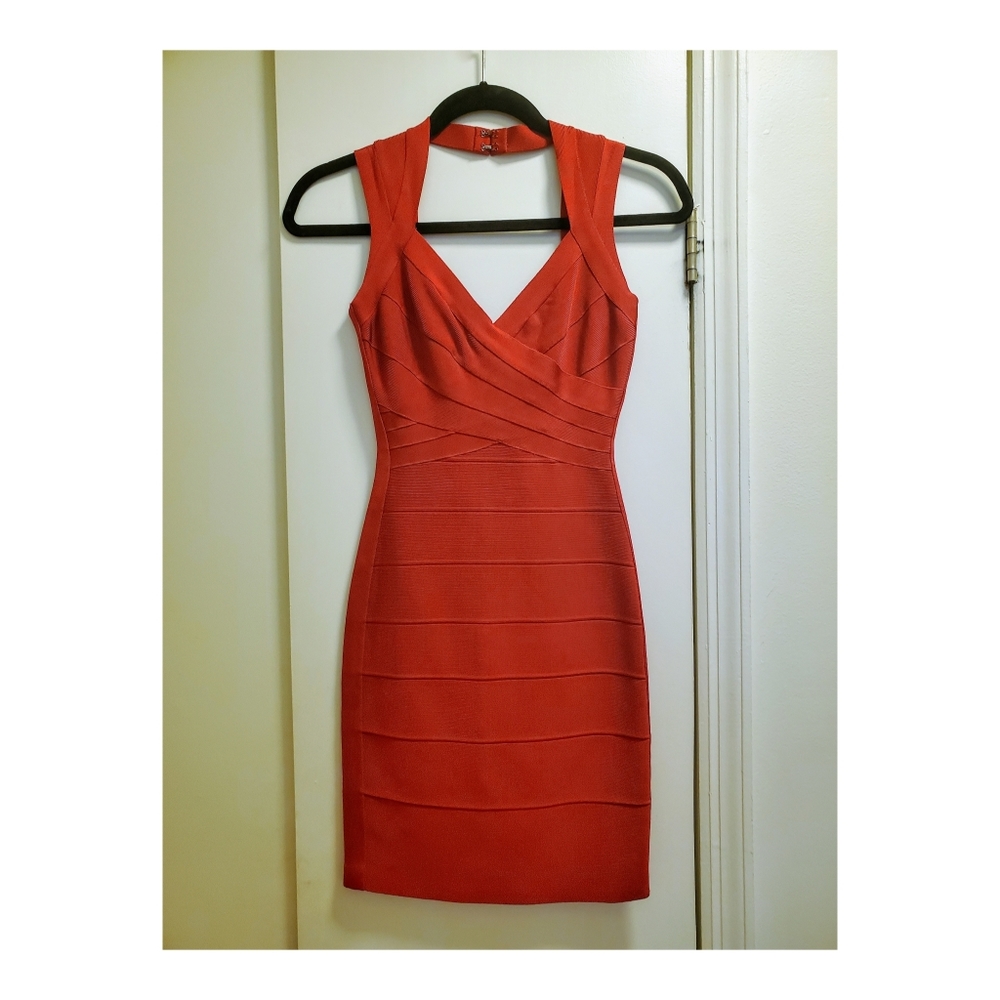 Herve Leger Red Bandage Dress